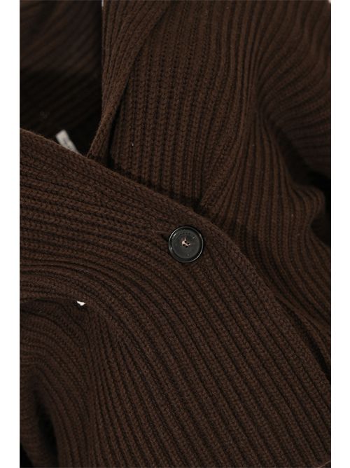 Cappotto Ezra in misto cashmere a costine Fondente Liviana Conti | L5WC06W18-0